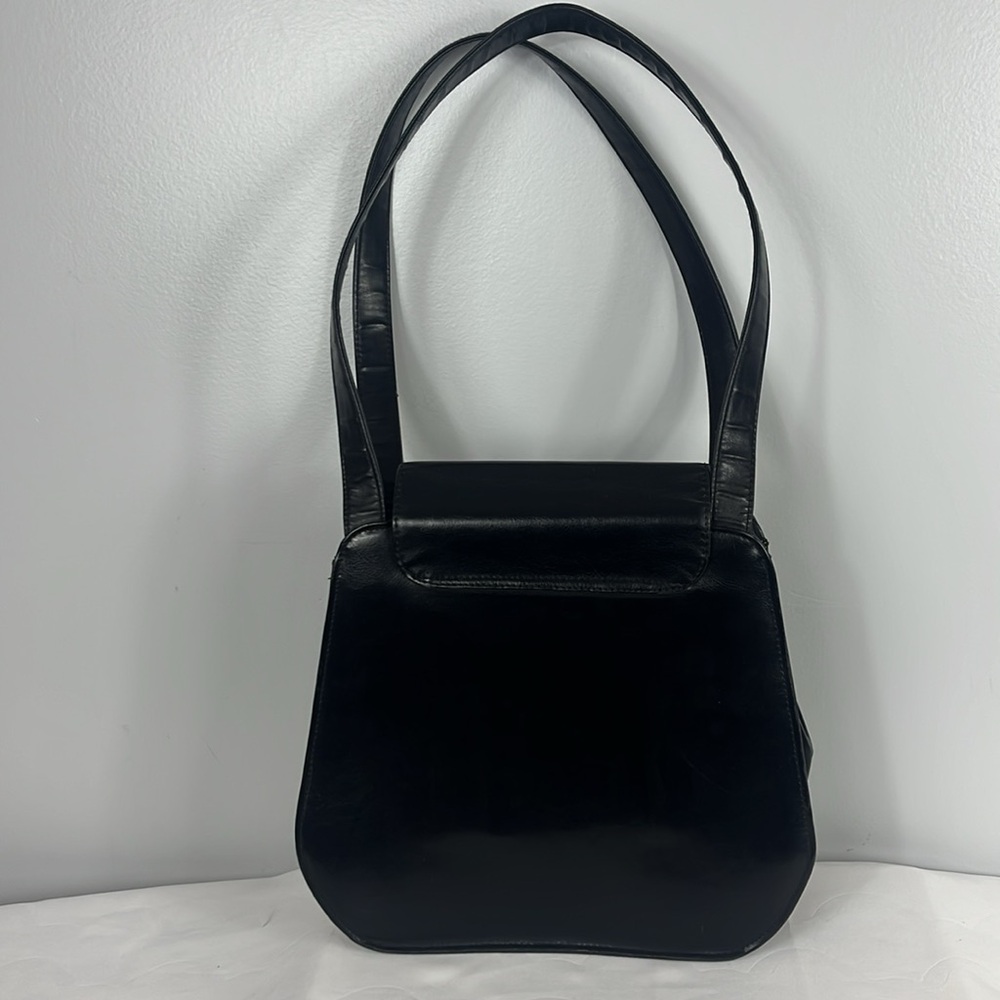 Gianni Versace Vintage Black Leather Shoulder Bag Purse - Picture 4 of 17